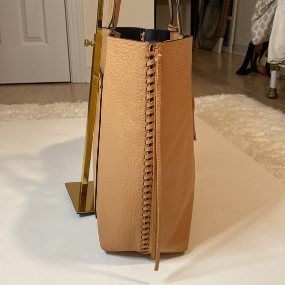 Rebecca Minkoff Peach Climbing Rope Unlined Leather Weekender Tote - Picture 2 of 9